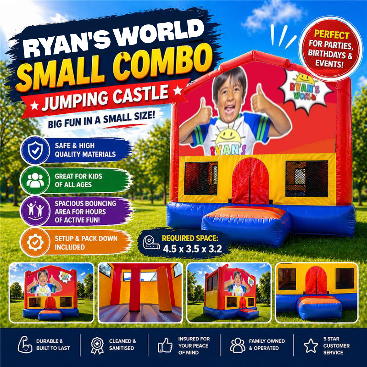 Ryan's World Small Combo Jumping Castle