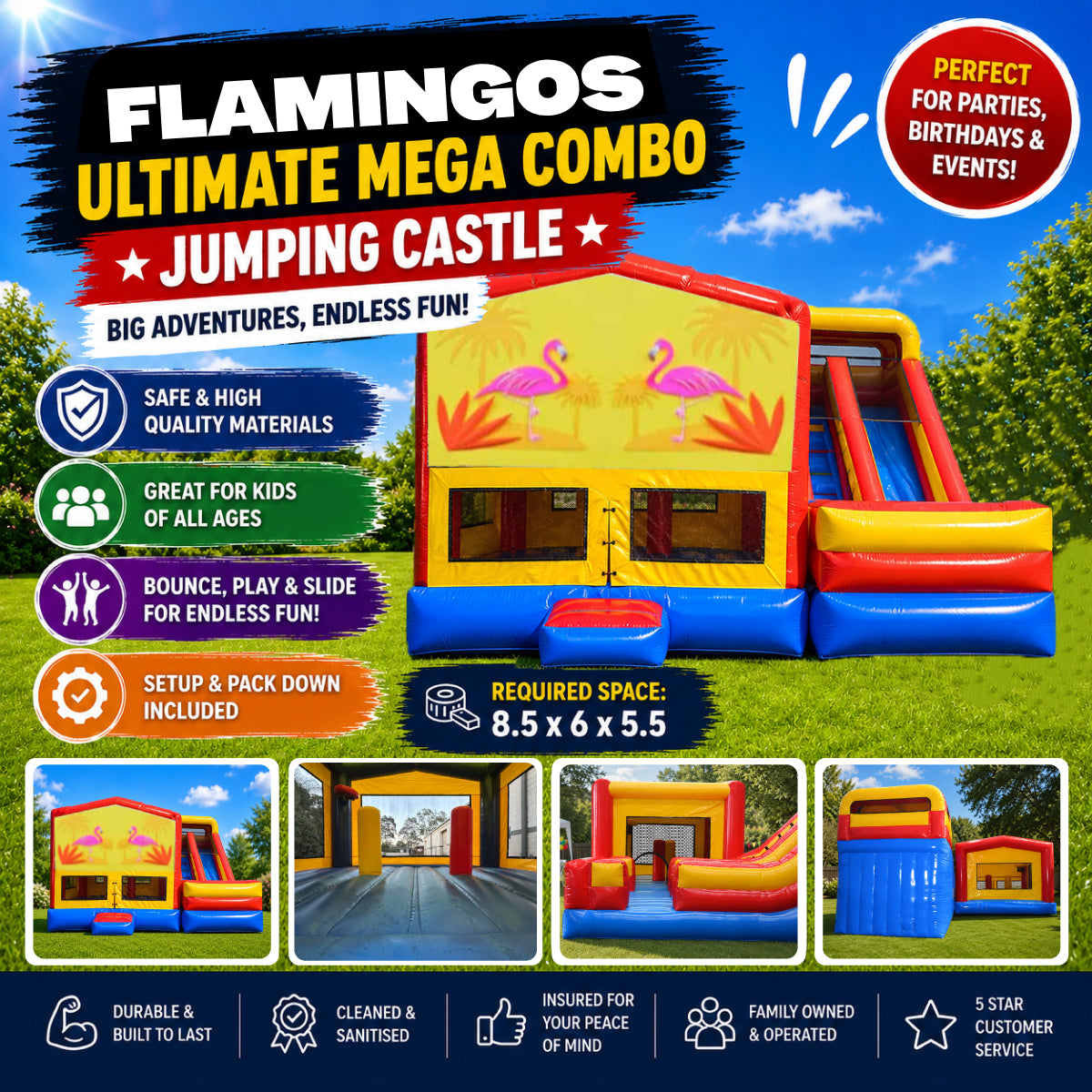 Flamingos Ultimate Mega Combo Jumping Castle
