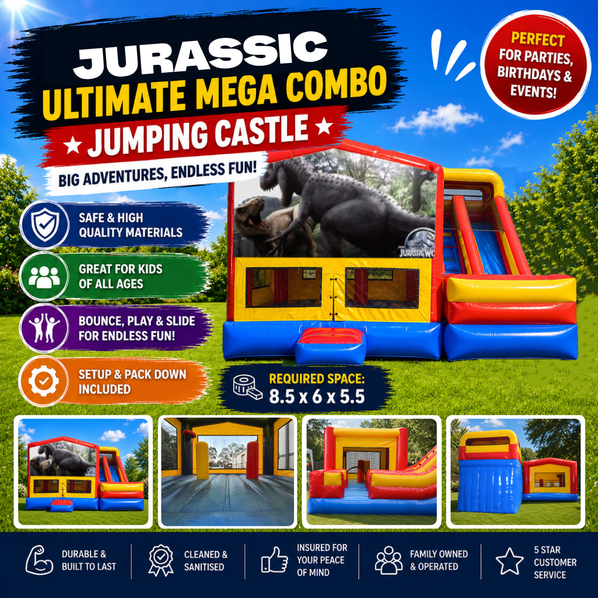 Jurassic Ultimate Mega Combo Jumping Castle