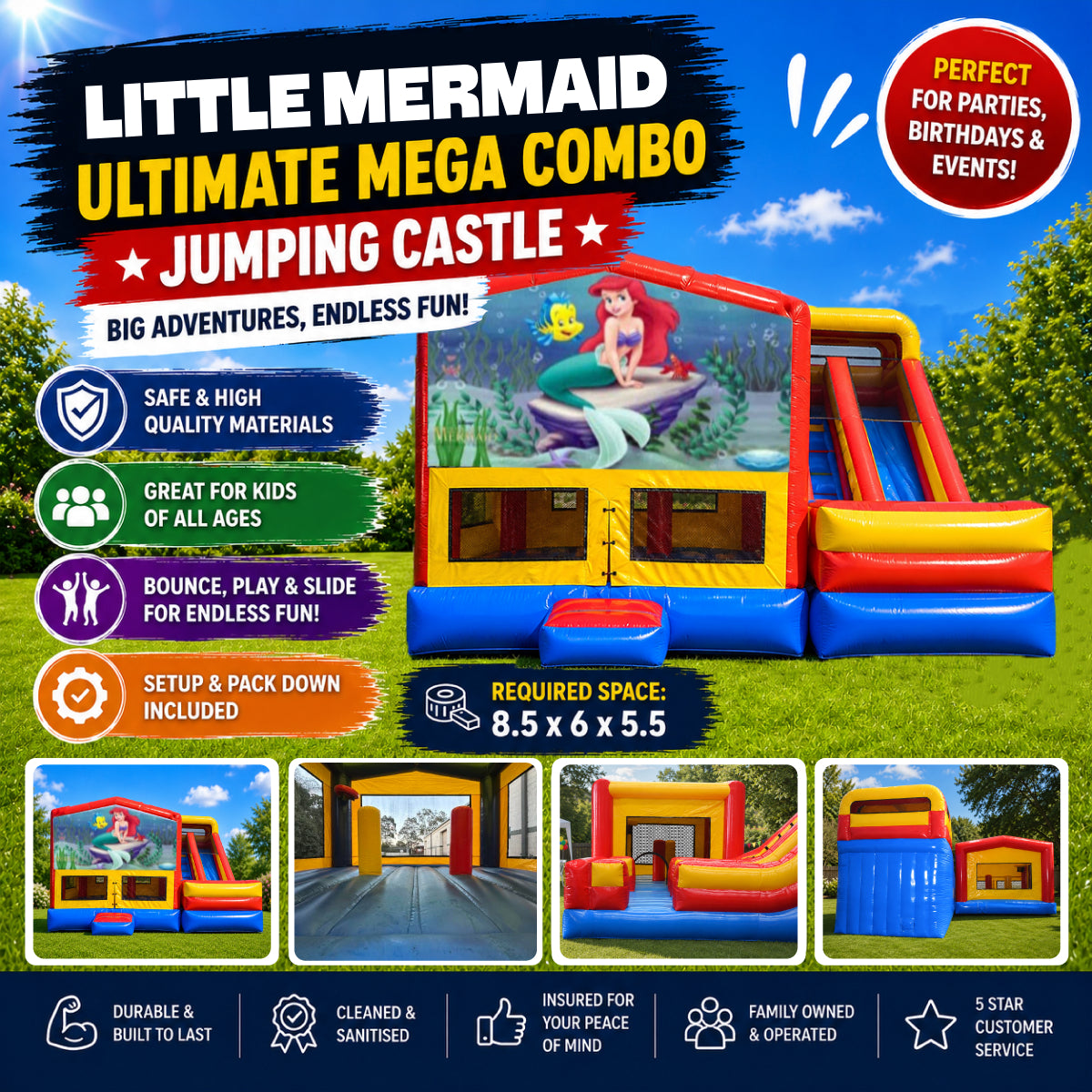 Little Mermaid Ultimate Mega Combo Jumping Castle
