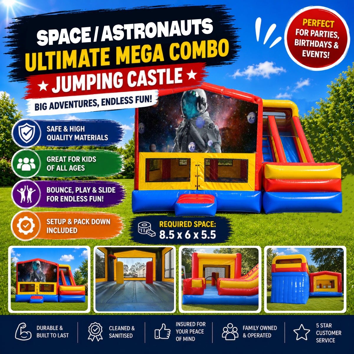 Space / Astronauts Ultimate Mega Combo Jumping Castle