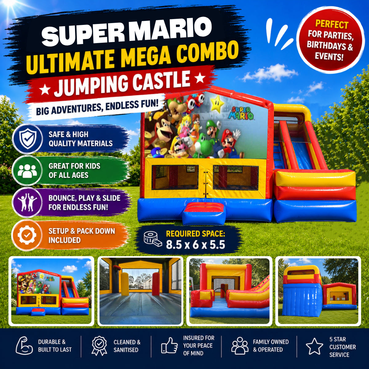 Super Mario Ultimate Mega Combo Jumping Castle