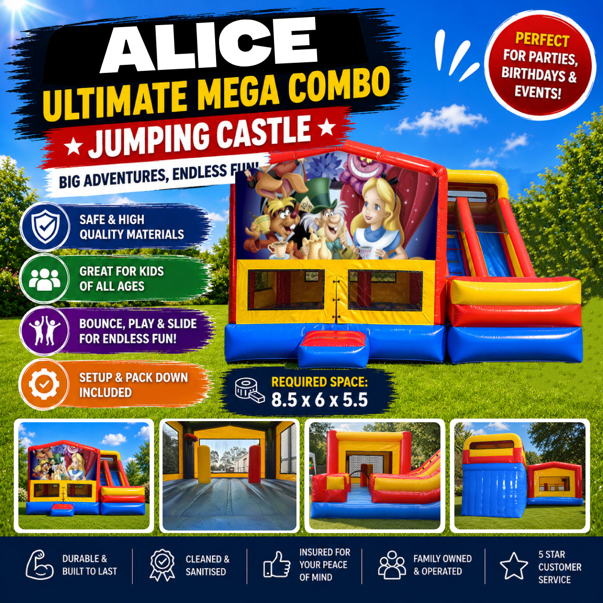 Alice in Wonderland #1 Ultimate Mega Combo Jumping Castle