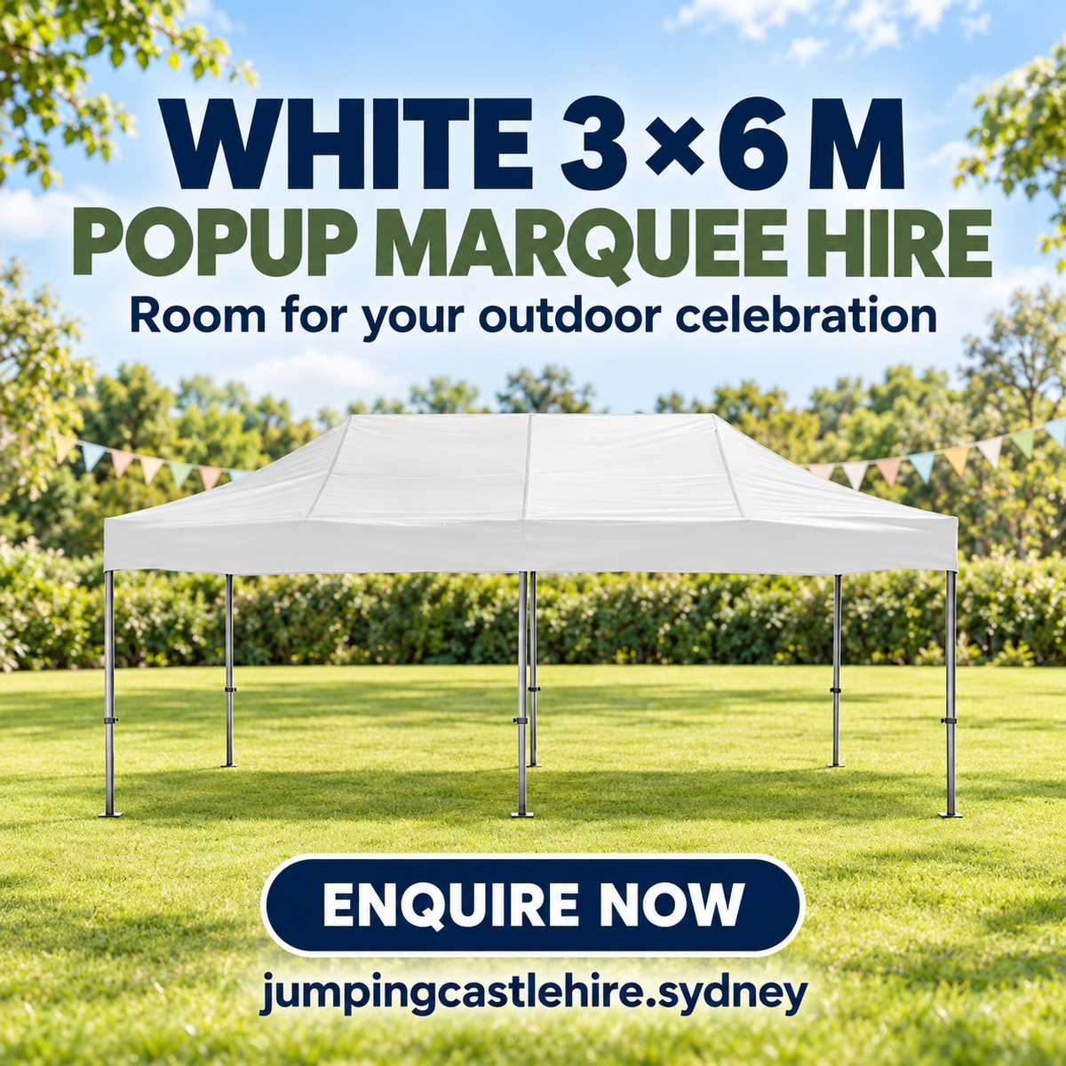 White 3×6 Meter Popup Marquee
